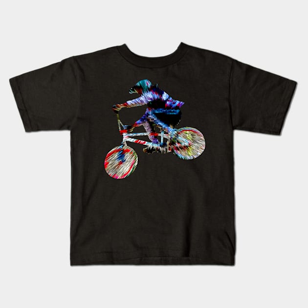 bmx Kids T-Shirt by rickylabellevie